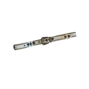 Women's Jana White Studded Genuine Leather Belt Large